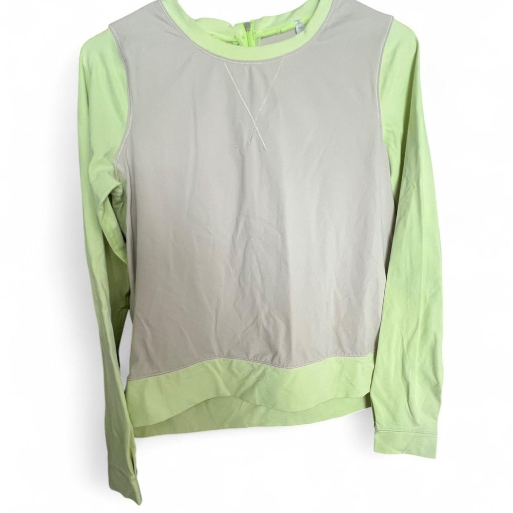 Green and Gray Long Sleeve Top